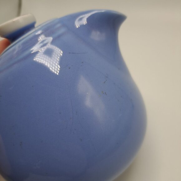 1940s Hall Superior Quality Kitchenware Rose Parade Teapot Blue With Floral Lid - Picture 4 of 16